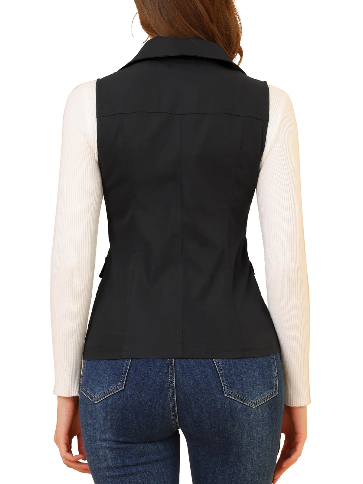 Zip Up Sleeveless Utility Vest G664057