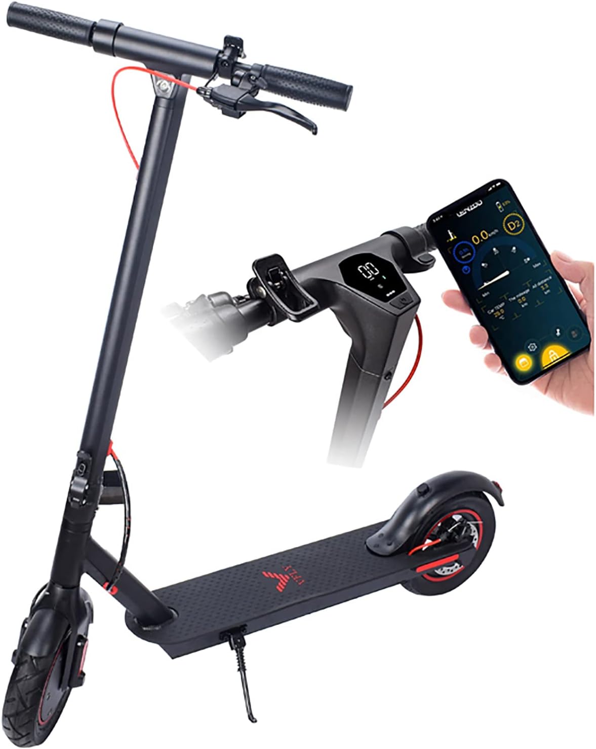 Electric Scooter with 500W Motor, 34-40 Miles Range, 15.5MPH, 10" Air Filled Tire C787114