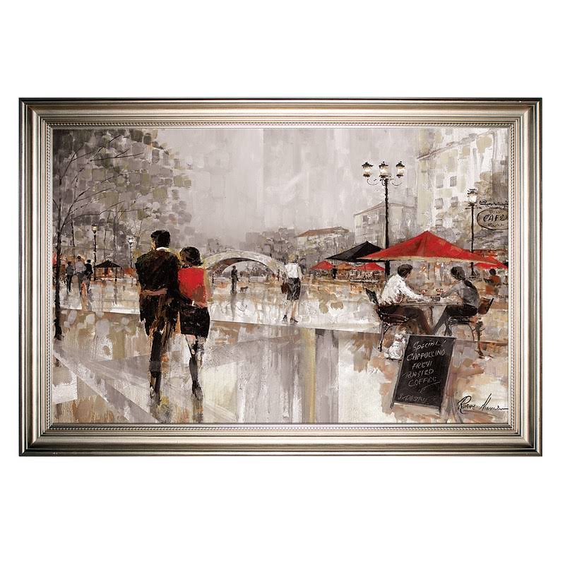 Framed Oil Painting Print on Wrapped Canvas I73601