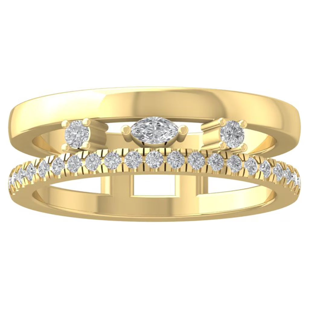 10K Yellow Gold Lab Grown Diamond Wedding Band Ring Size 7 O512