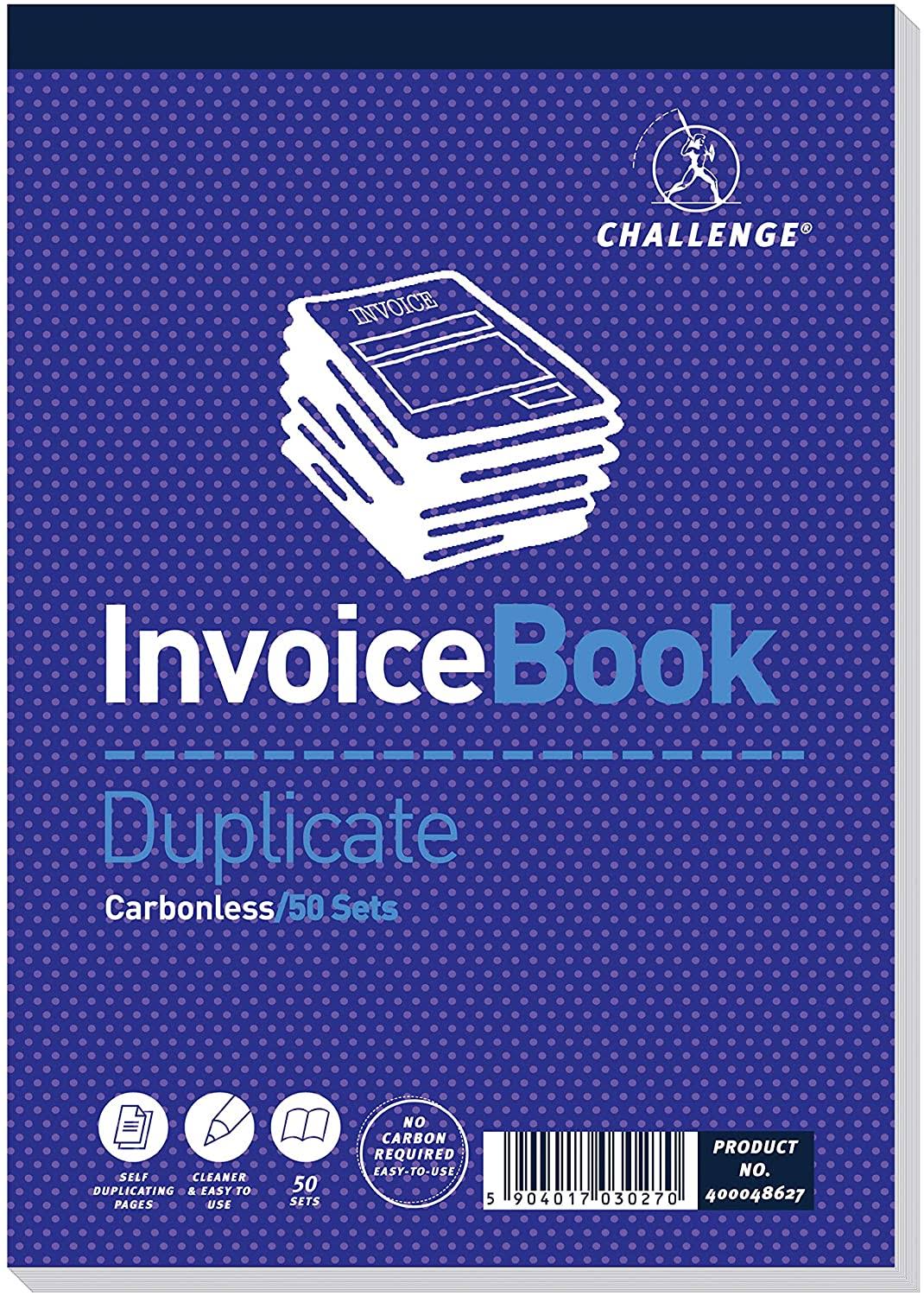 Duplicate Invoice Book, Carbonless, 50 Pages O8673