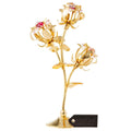 Pink Crystal Rose Flower Tabletop Sculpture J9414