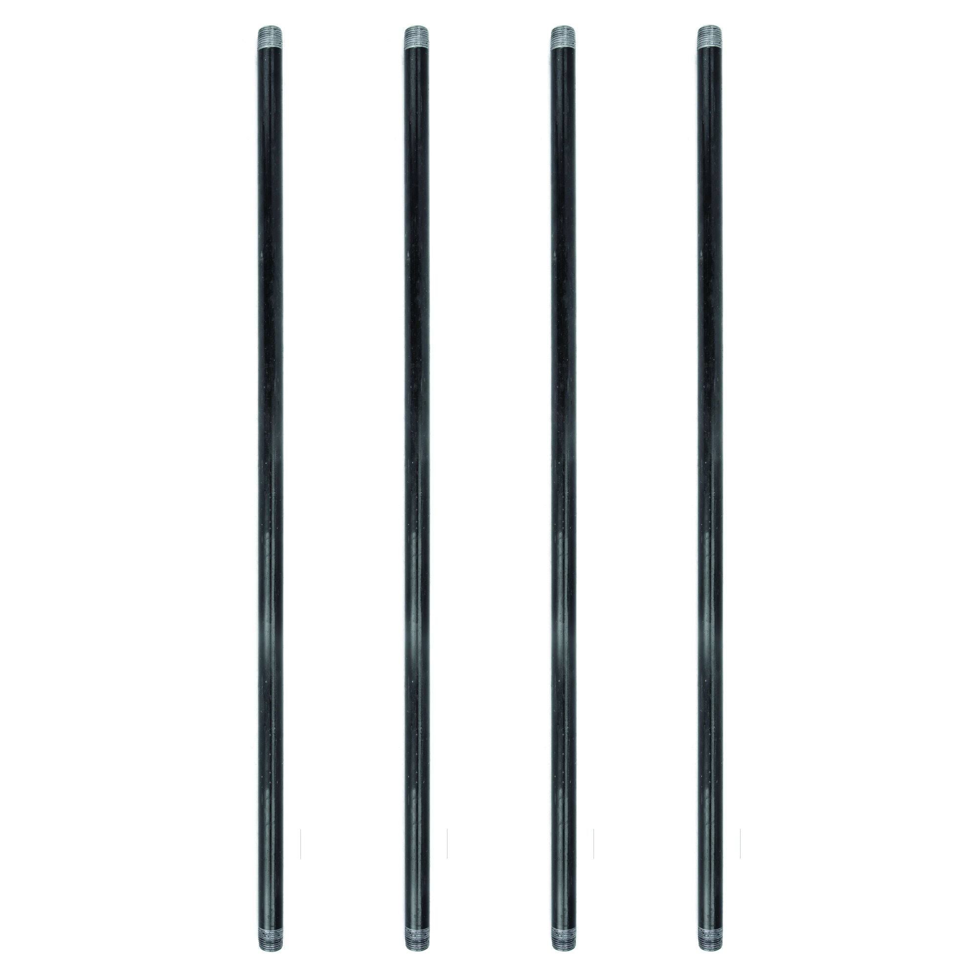 1/2 in. x 60 in. Black Steel Plumbing Pipe (4-Pack) M80069