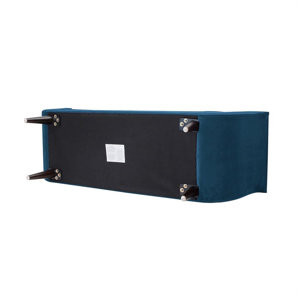 Teal Velvet Tufted Entryway Bench C17544