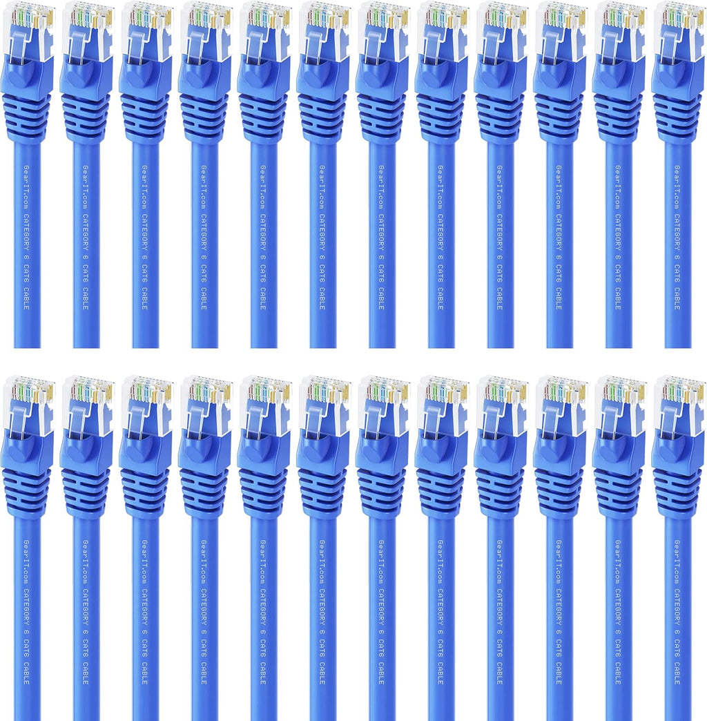 Cat 6 Ethernet Cable 5 ft (24-Pack) Blue T358912