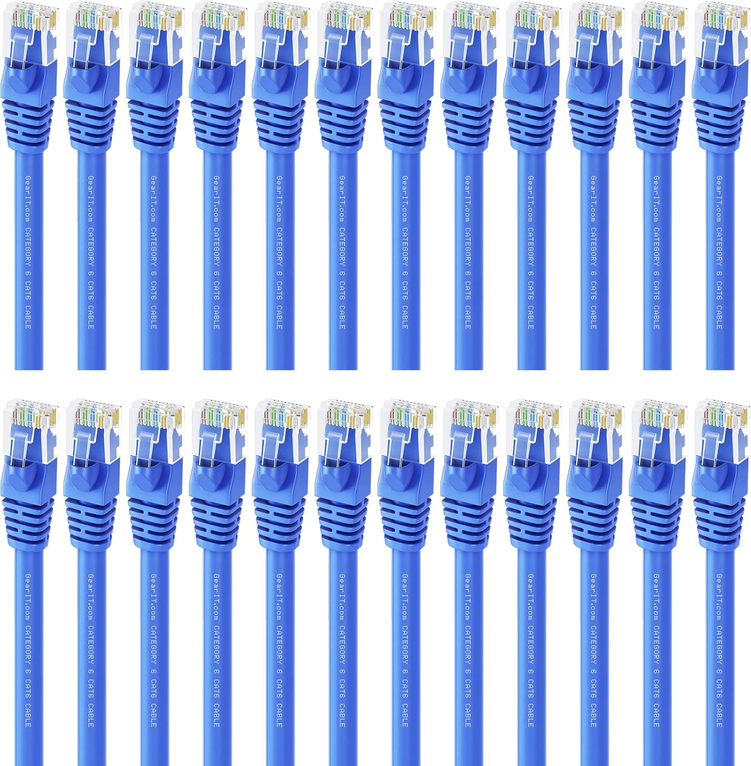 Cat 6 Ethernet Cable 5 ft (24-Pack) Blue T358912