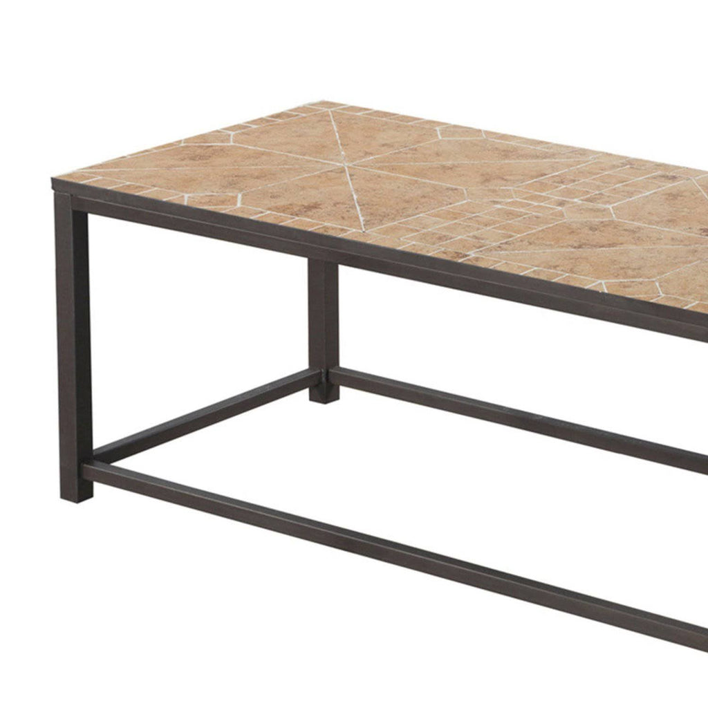 Taupe Black Particle Board Metal 2pcs Nesting Table Set R846