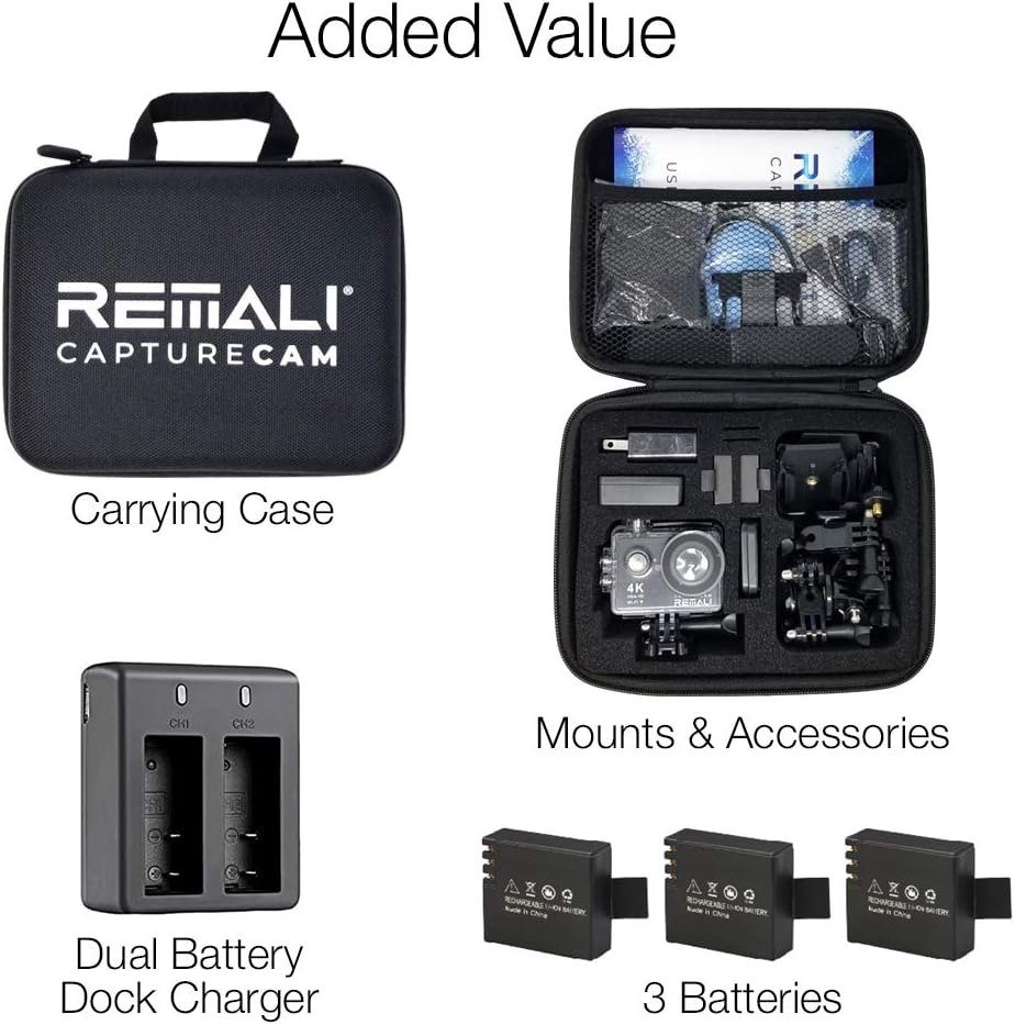 4K Ultra HD Waterproof Sports Action Camera Kit with Carrying Case Z91717