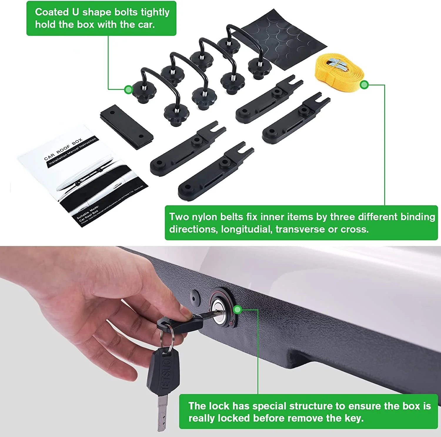 White 14 Cubic Feet Hard Shell Rooftop Cargo Box A971