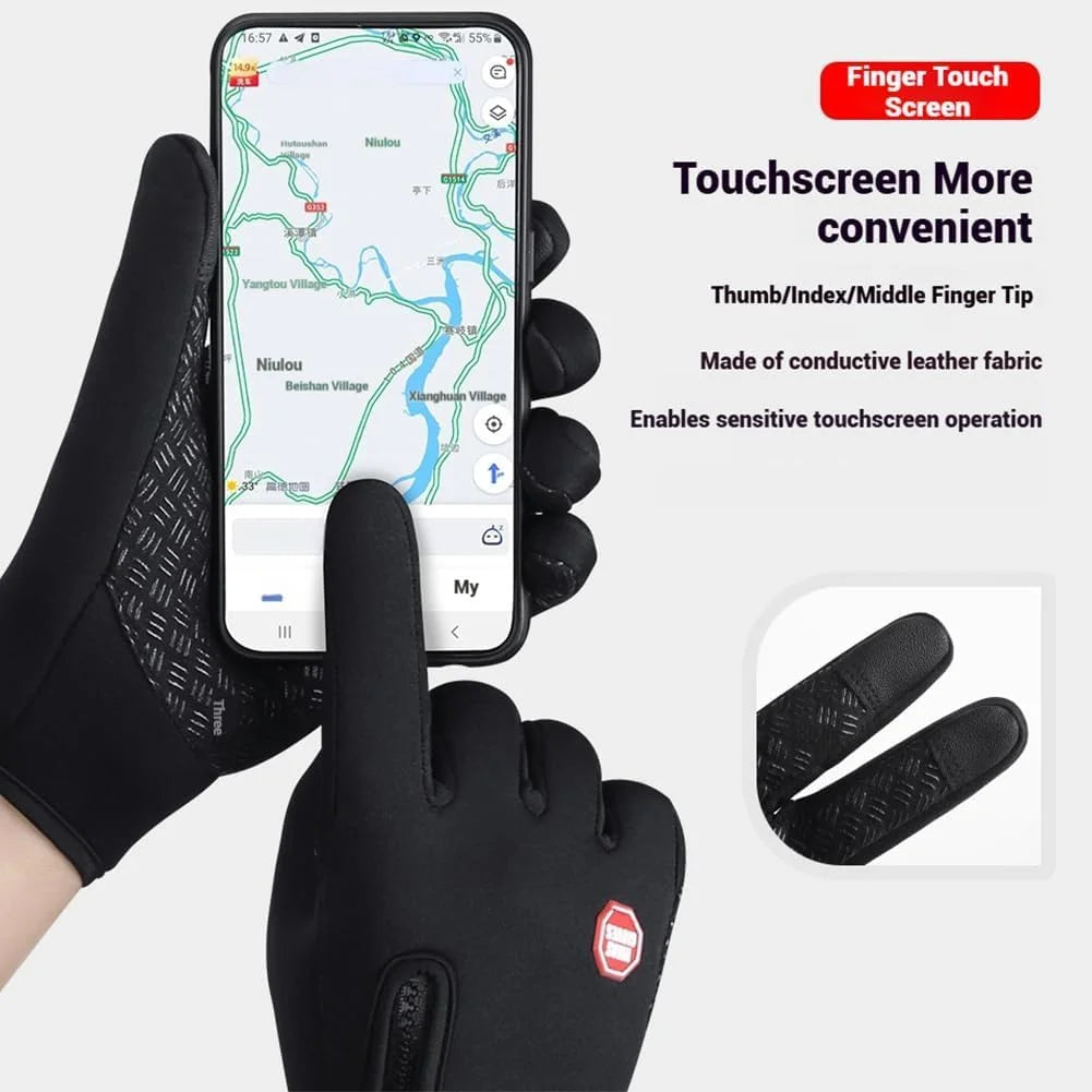 Waterproof Windproof Thermal Touchscreen Gloves with Non-Slip Grip Z690