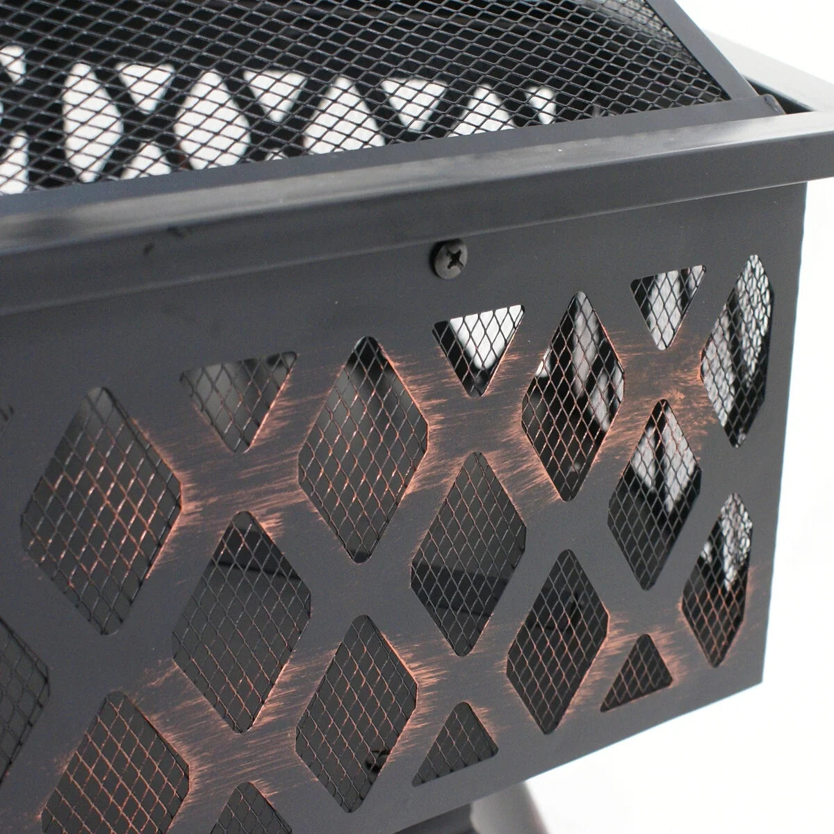 24’’ Portable Wood Burning Fire Pit with Mesh Lid N958