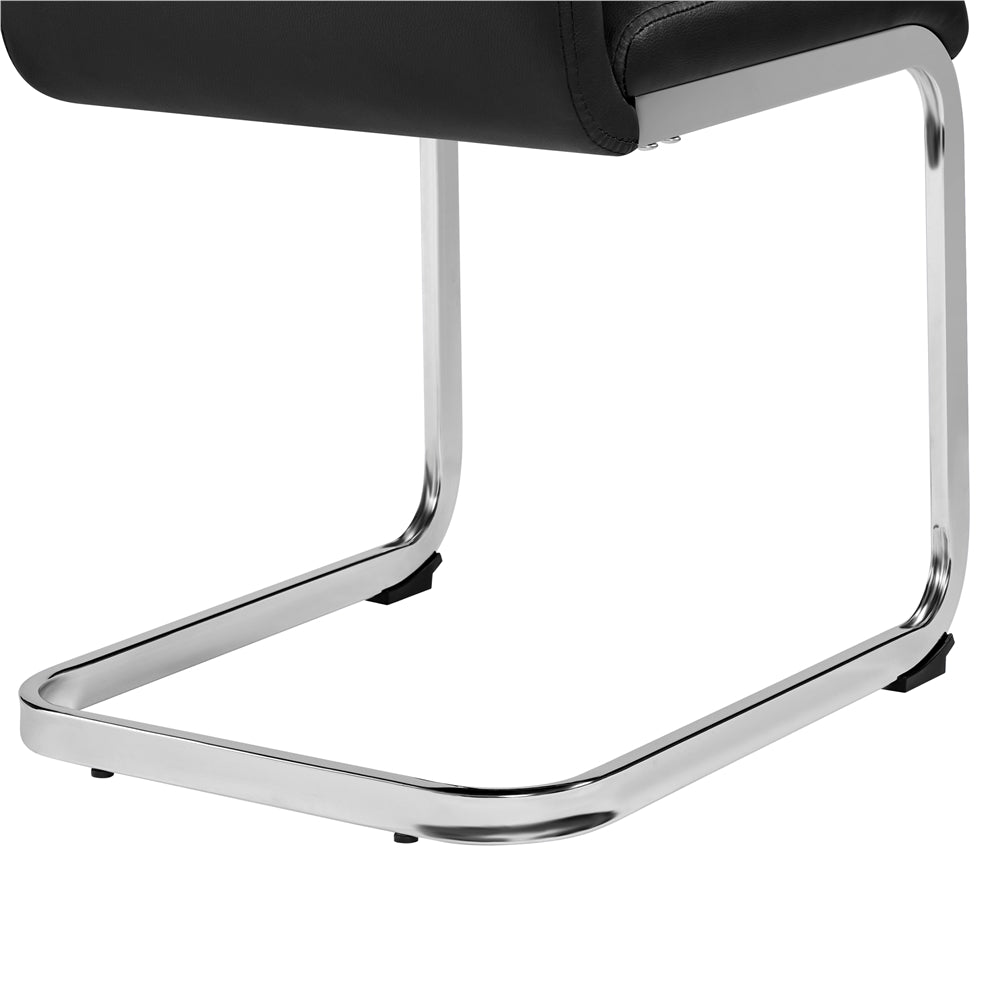 Black Faux Leather Dining Chairs Set of 2 B88461