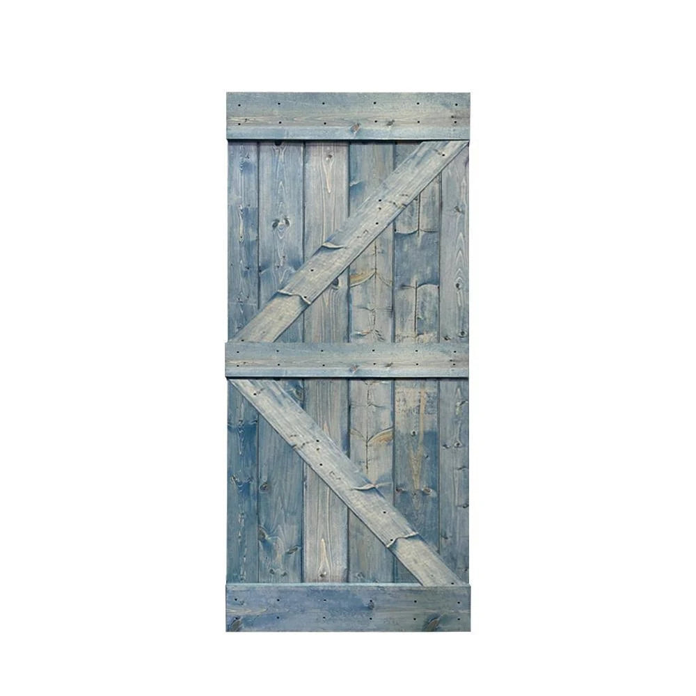 Worn Navy 30 x 84 Solid Pine Wood Interior Sliding Barn Door T8452
