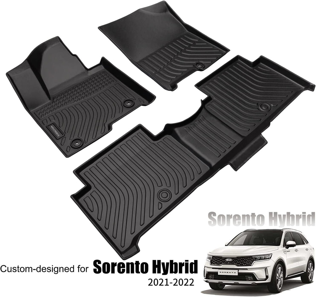 Black Waterproof Rubber Car Mats Front & Rear B121