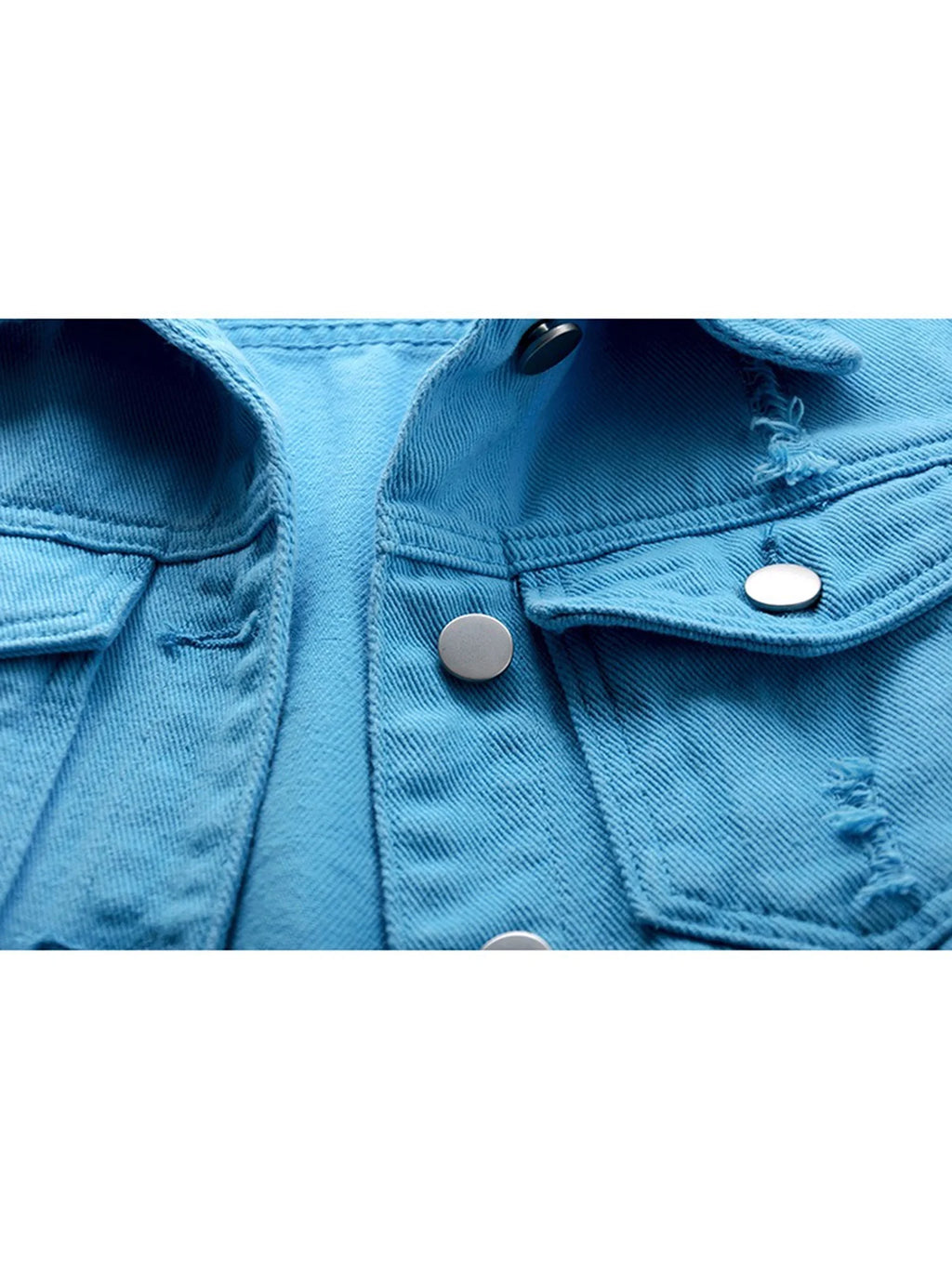 Sleeveless Stretch Denim Jacket with Pockets R41872