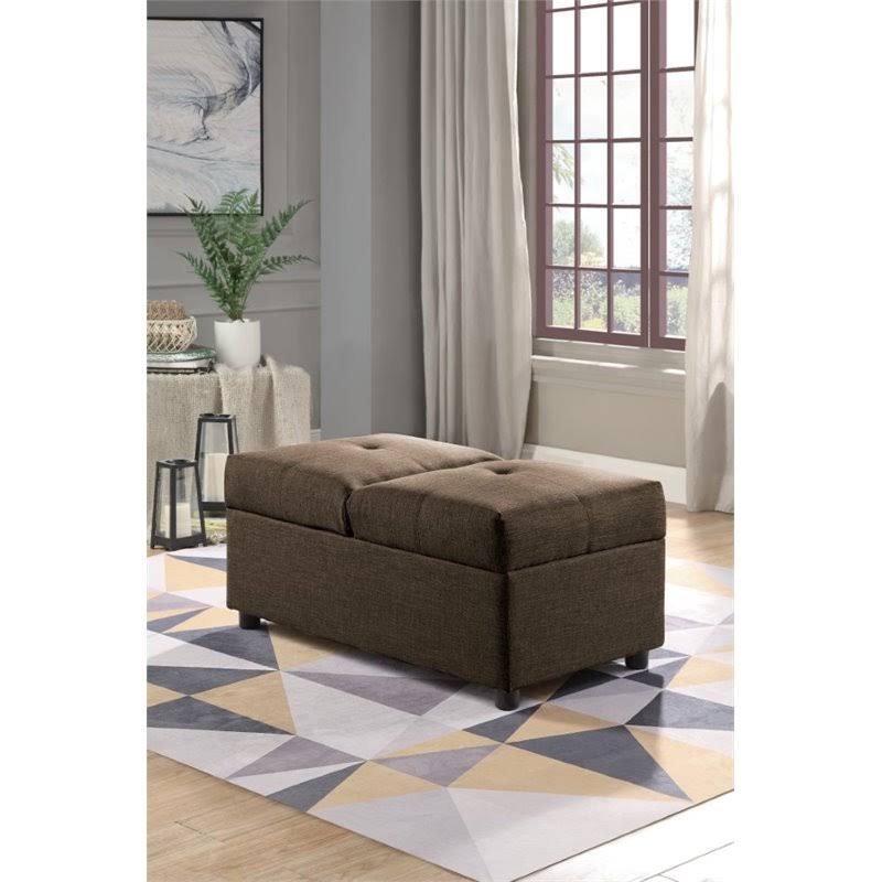 Wood Storage Ottoman with Chair in Brown G970