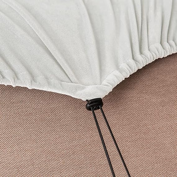 White 2 Seat Stretch Sofa Slipcover with Backrest and Cushion Covers P531709