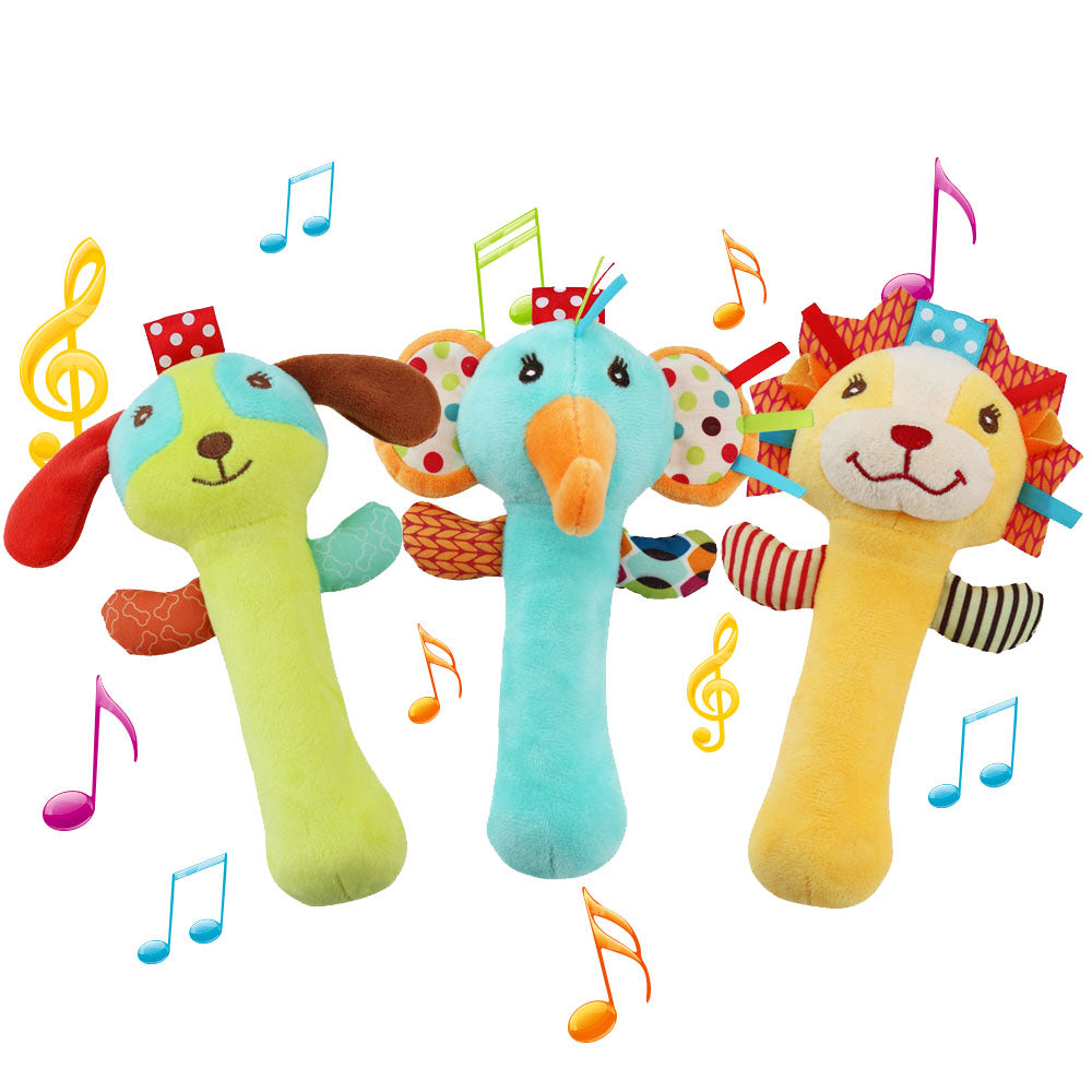 3 Pack Baby Soft Rattle Sensory Toys with Sound Z336547