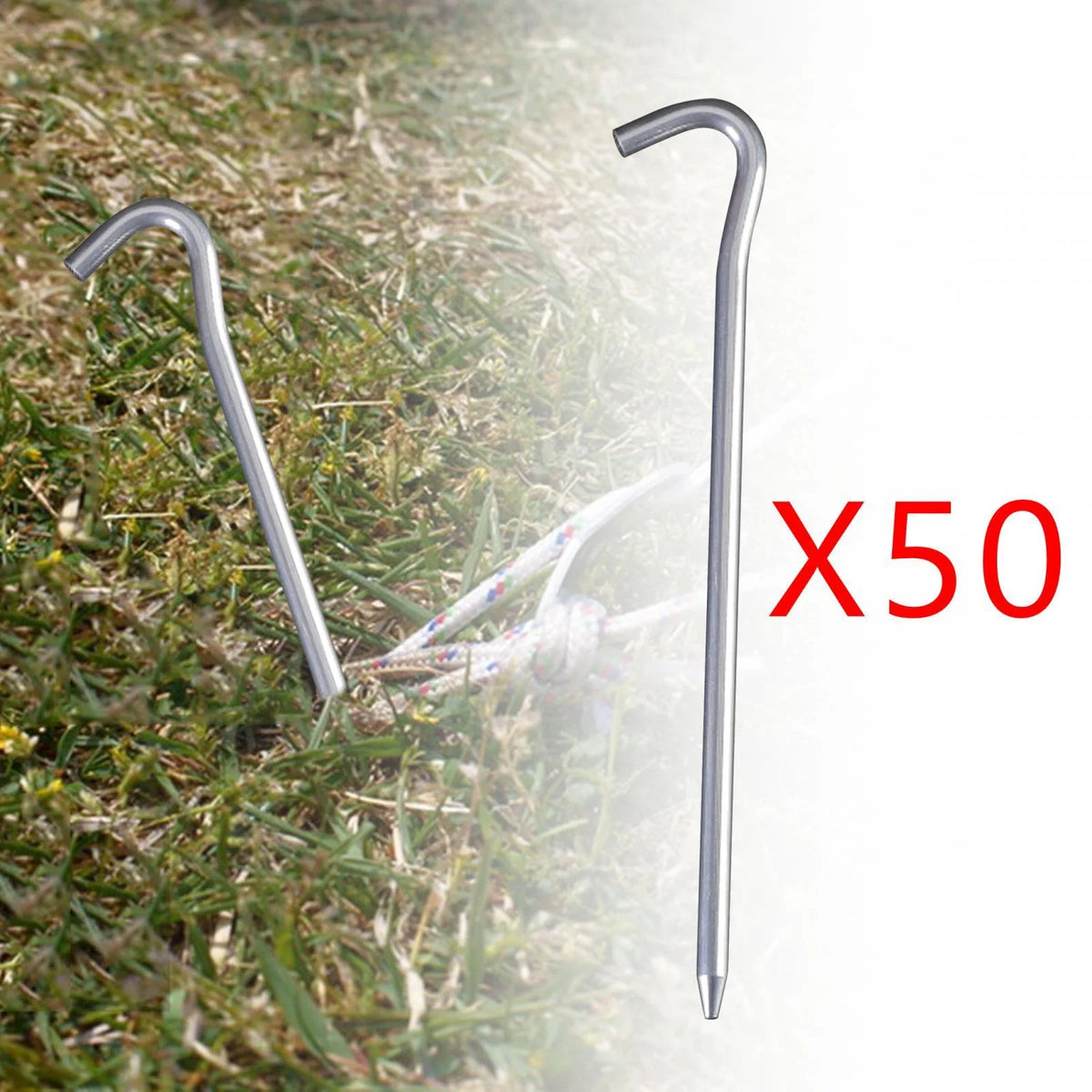 50 Pack 7inch Aluminum Tent Pegs for Camping Q136127