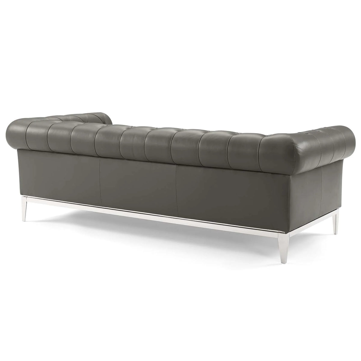3 Piece Upholstered Leather Set in Gray M389