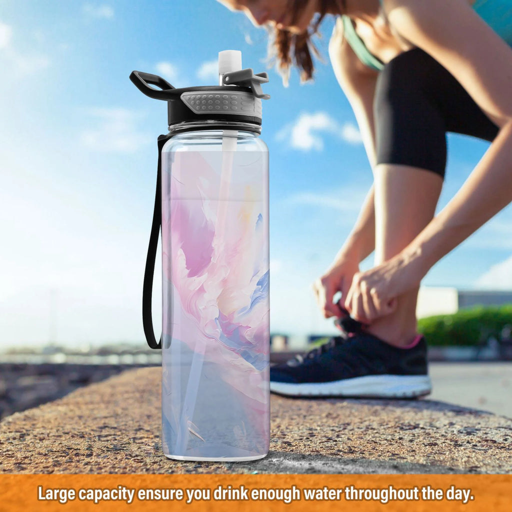 Blue and Pink 32oz Tritan Water Bottles with Straw R601839