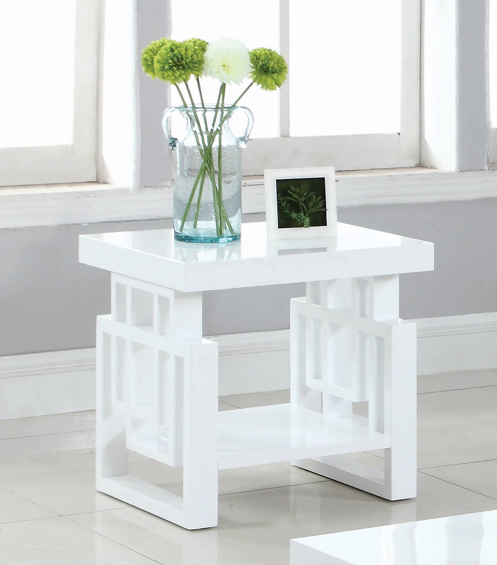 Glossy White Sofa Table O509543