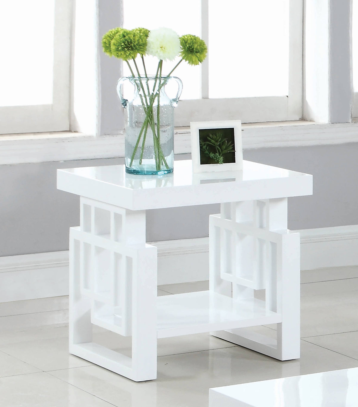 Glossy White Sofa Table O509543