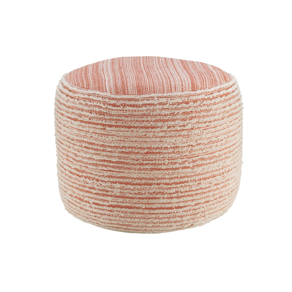 Coral Textured Distressed Pouf Q72392