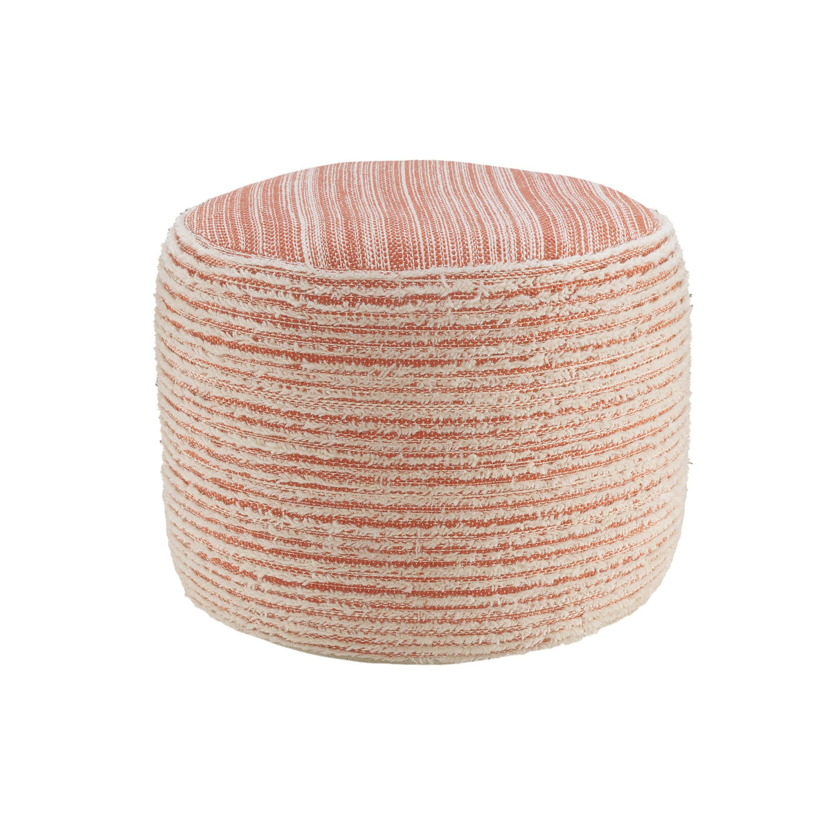 Coral Textured Distressed Pouf Q72392