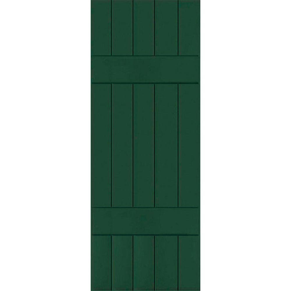 18 in. x 26 in. Exterior Real Wood Pine Board and Batten Shutters Pair M799260