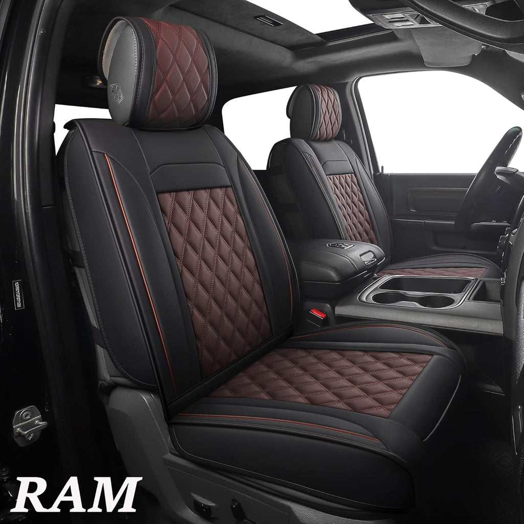Black-Red Waterproof Synthetic Leather Car Seat Covers 5PCS Full Set S81134