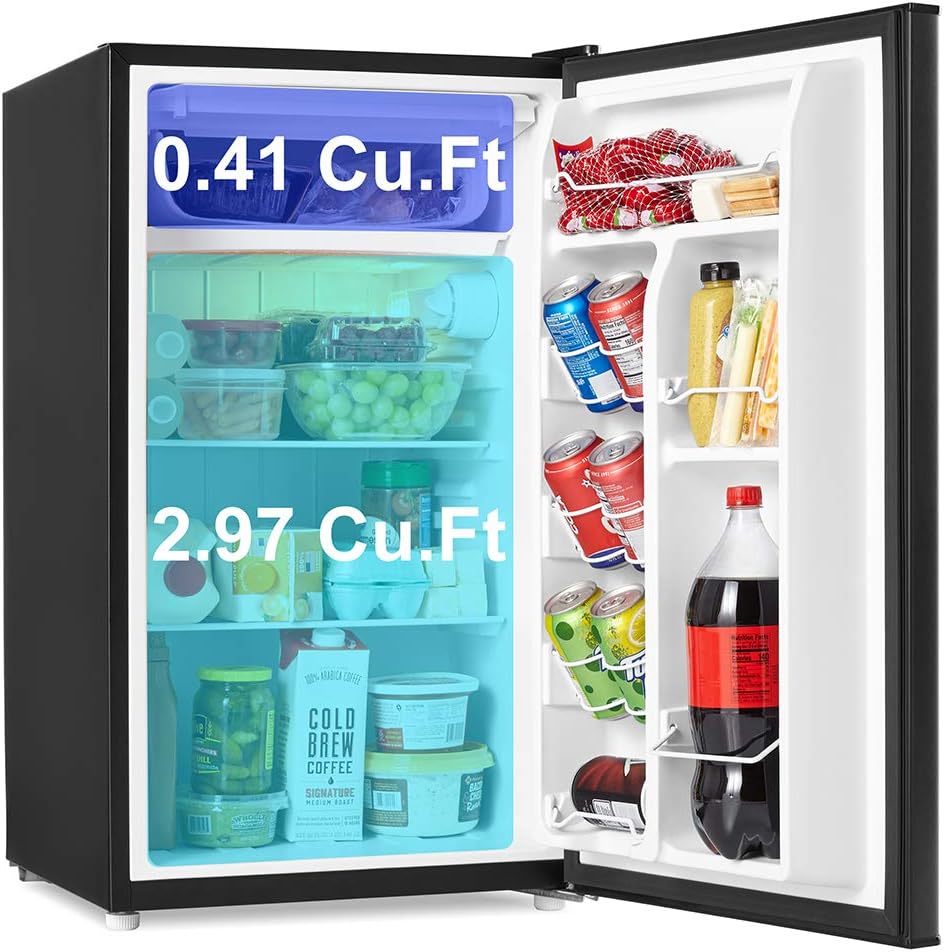 Compact Refrigerator, Single Door Fridge, 3.5 Cu.Ft, Black N6796