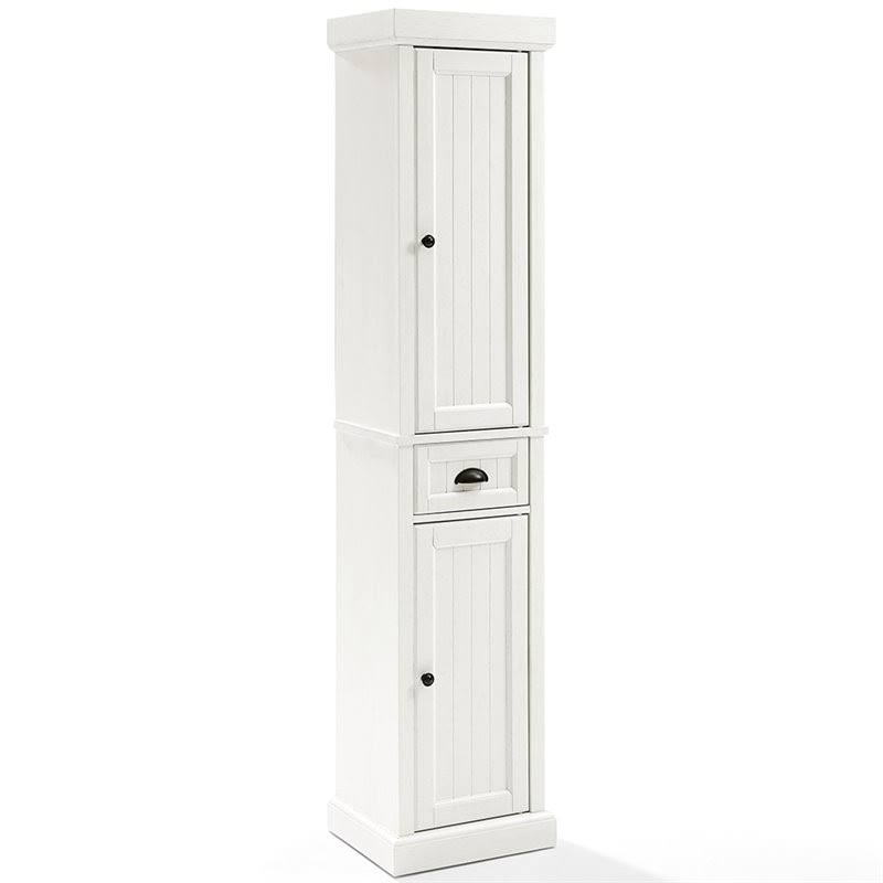 2 Drawer Linen Cabinet in Distressed White K390