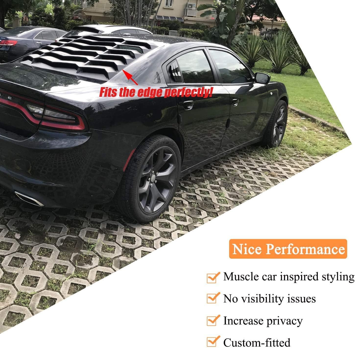 Rear Window Louver Windshield Sun Shade Cover for Dodge Charger D9600