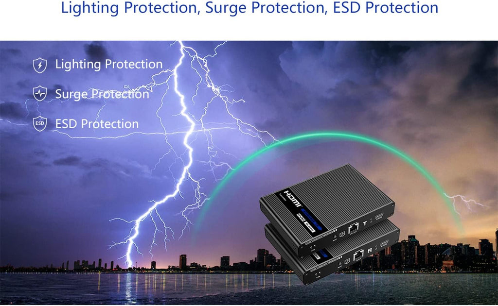 4K KVM HDMI Extender Over LAN Single CAT5e/CAT6A/CAT7 Cable Uncompressed 4K @ 60Hz Up to 230 Ft 4:4:4 Remote Keyboard Mouse USB Control Digital Full HD U60632