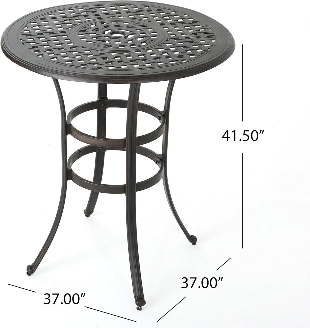 Bronze Cast Aluminum Round Bar Table P1549