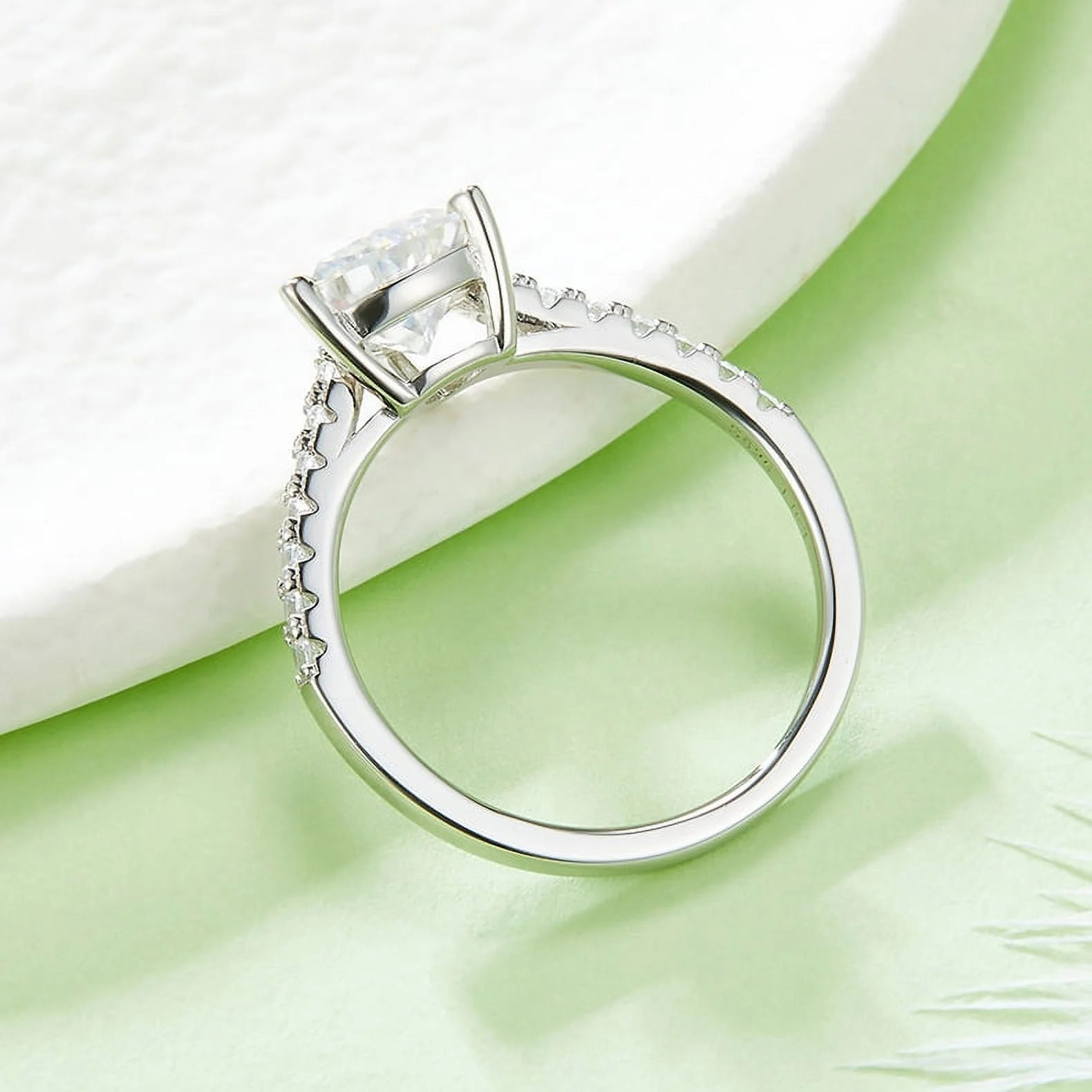Pear Cut Moissanite Engagement Ring C8954