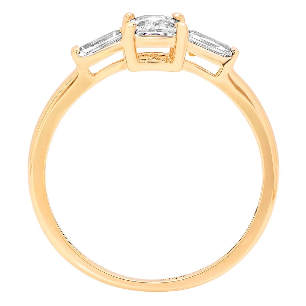 18K Yellow Gold Three-Stone Diamond Engagement Ring L2796