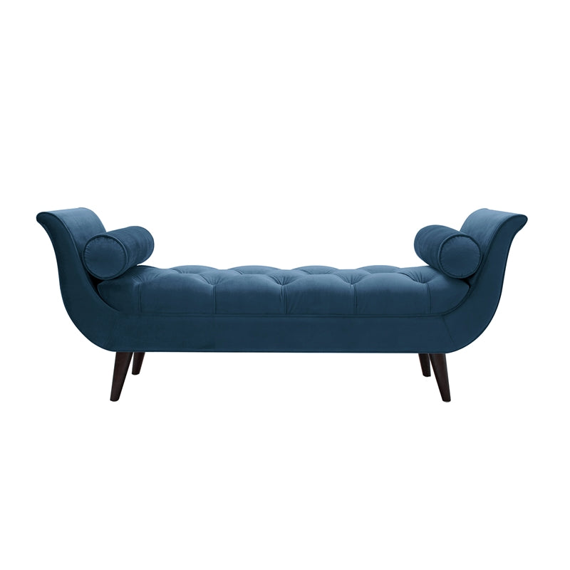 Teal Velvet Tufted Entryway Bench C17544