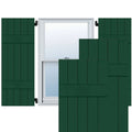 18 in. x 26 in. Exterior Real Wood Pine Board and Batten Shutters Pair M799260