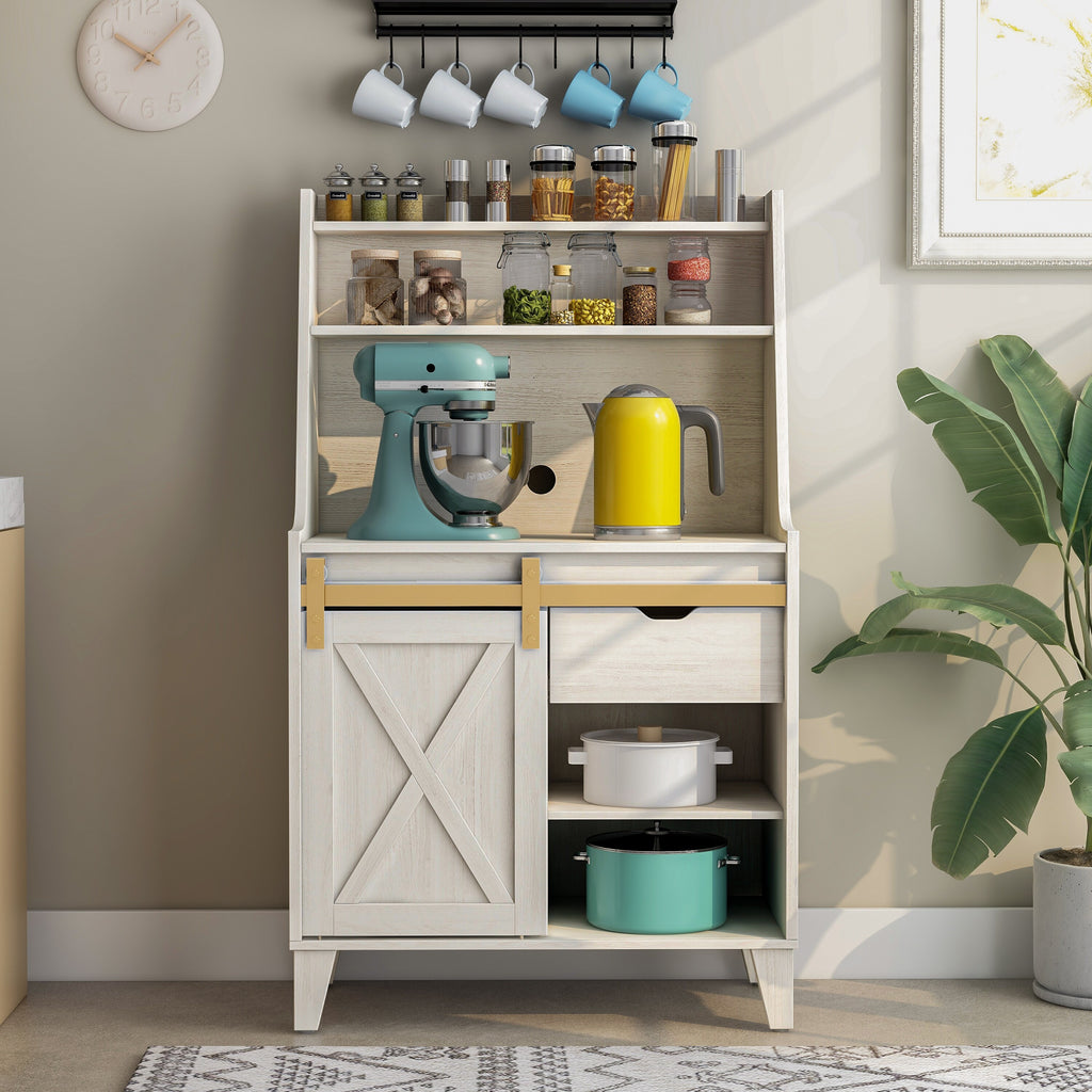 Farmhouse White Oak 6-Shelf Baker's Rack C60181