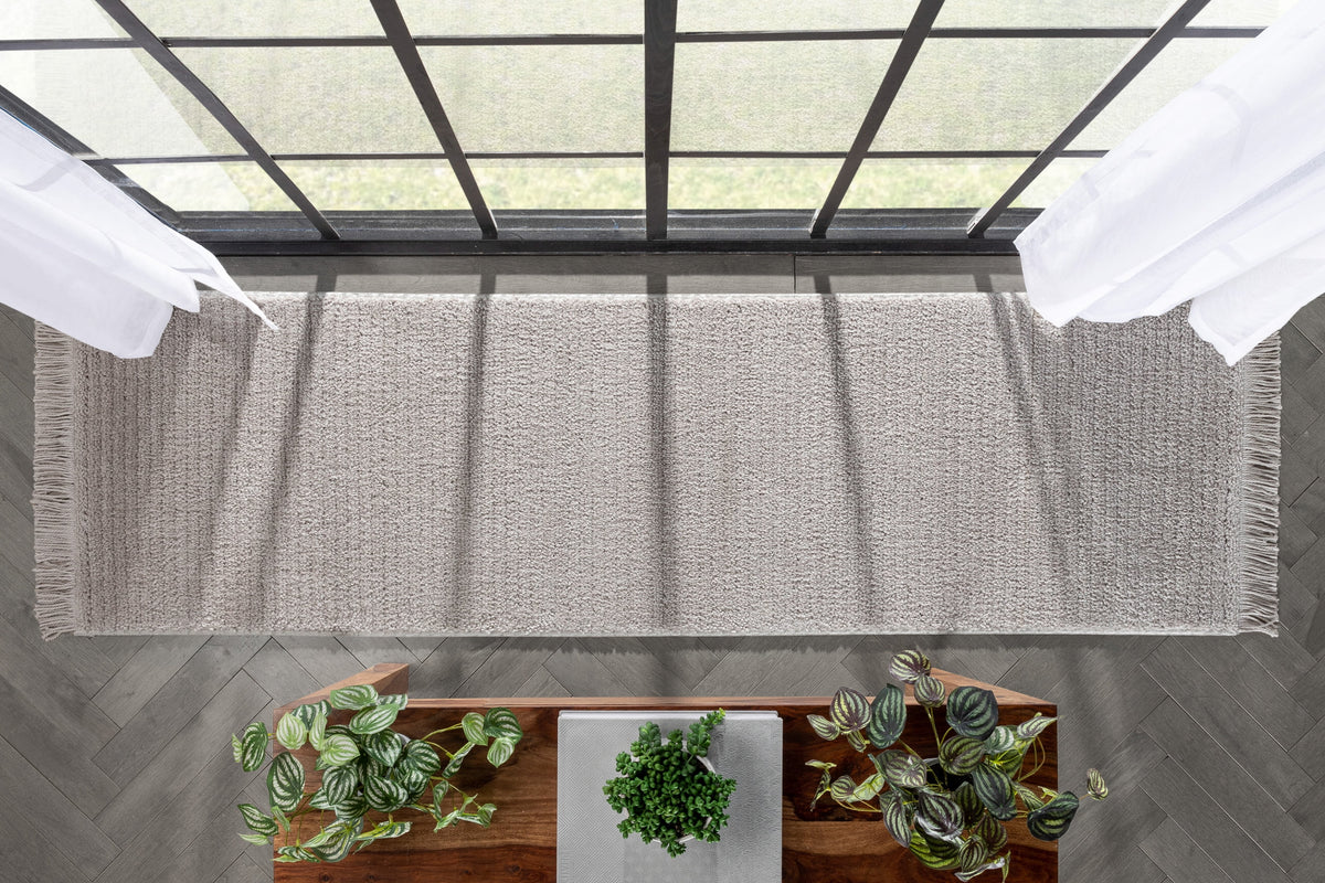 Ivory Stripes Geometric Runner Rug 2x7 F6726