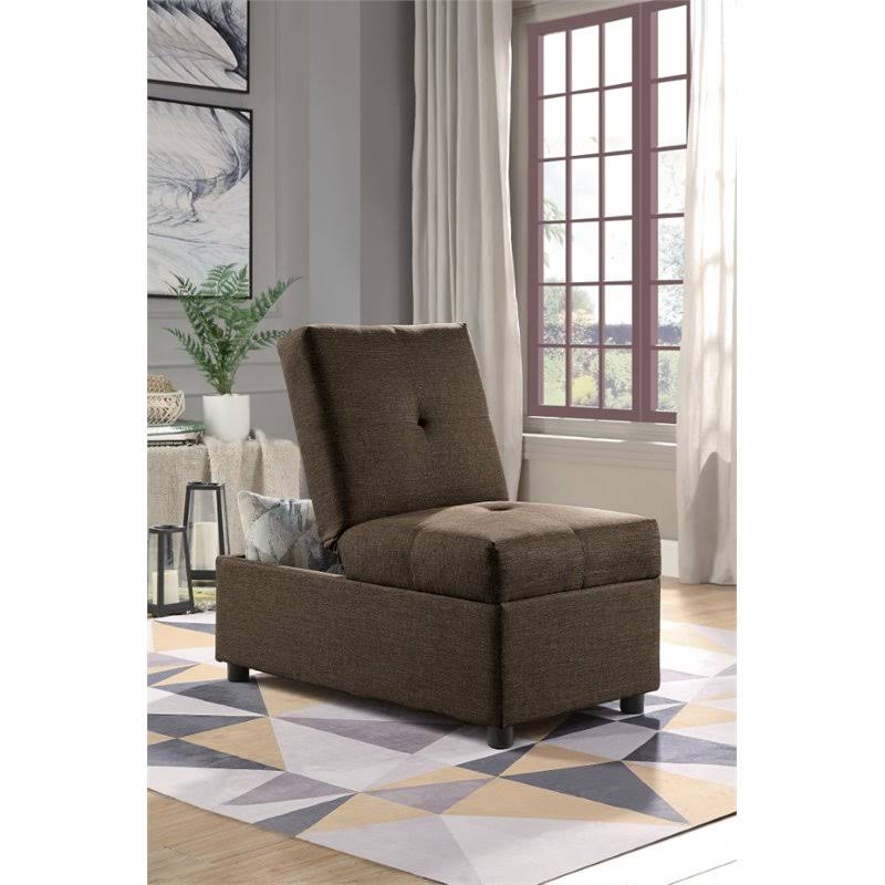 Wood Storage Ottoman with Chair in Brown G970
