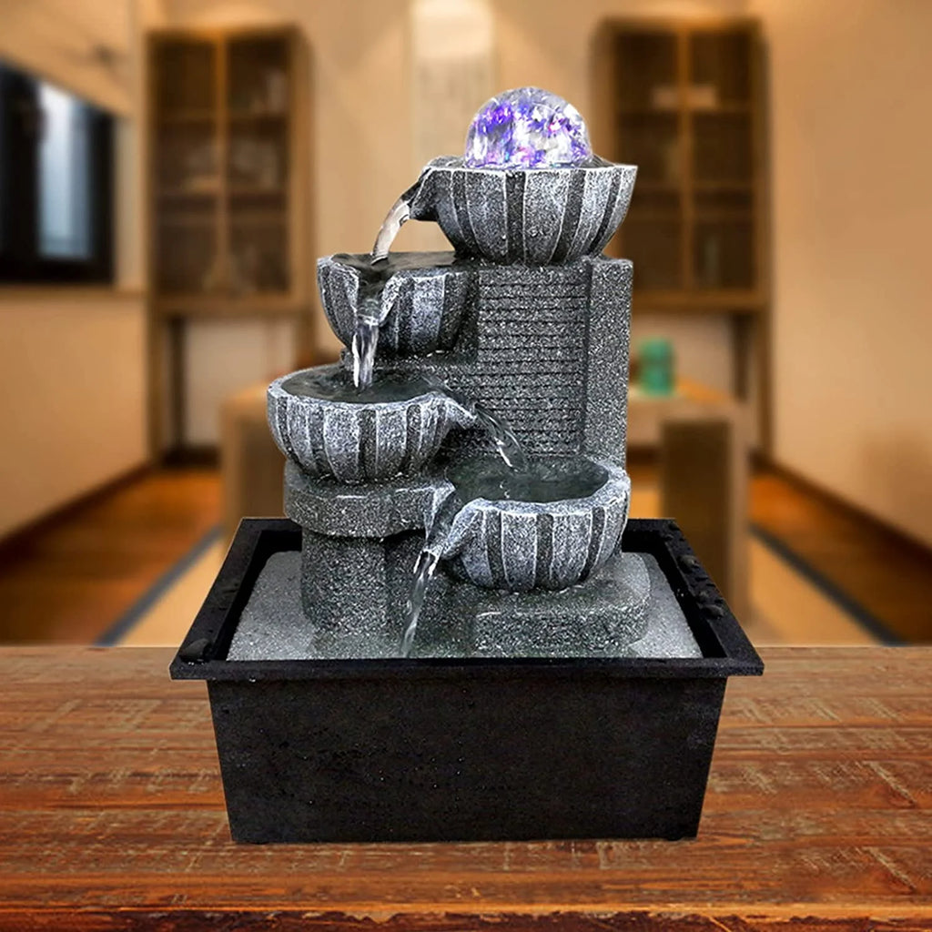Feng Shui Table Top Water Feature with LED Lights U302