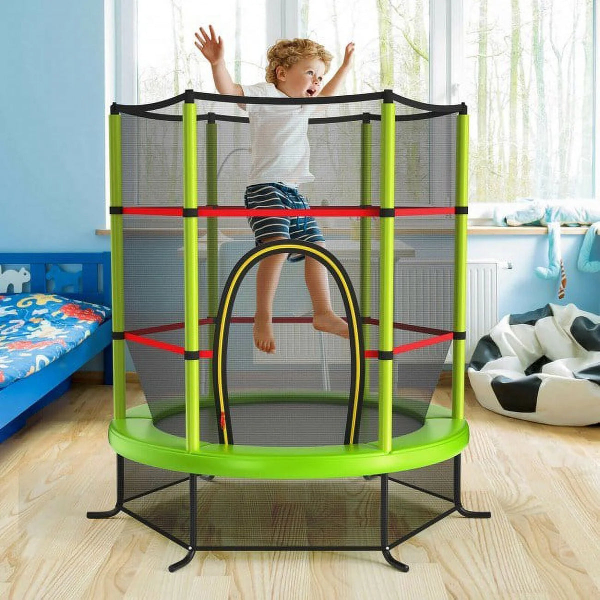 55 inch Kids Trampoline with Enclosure Net O2220