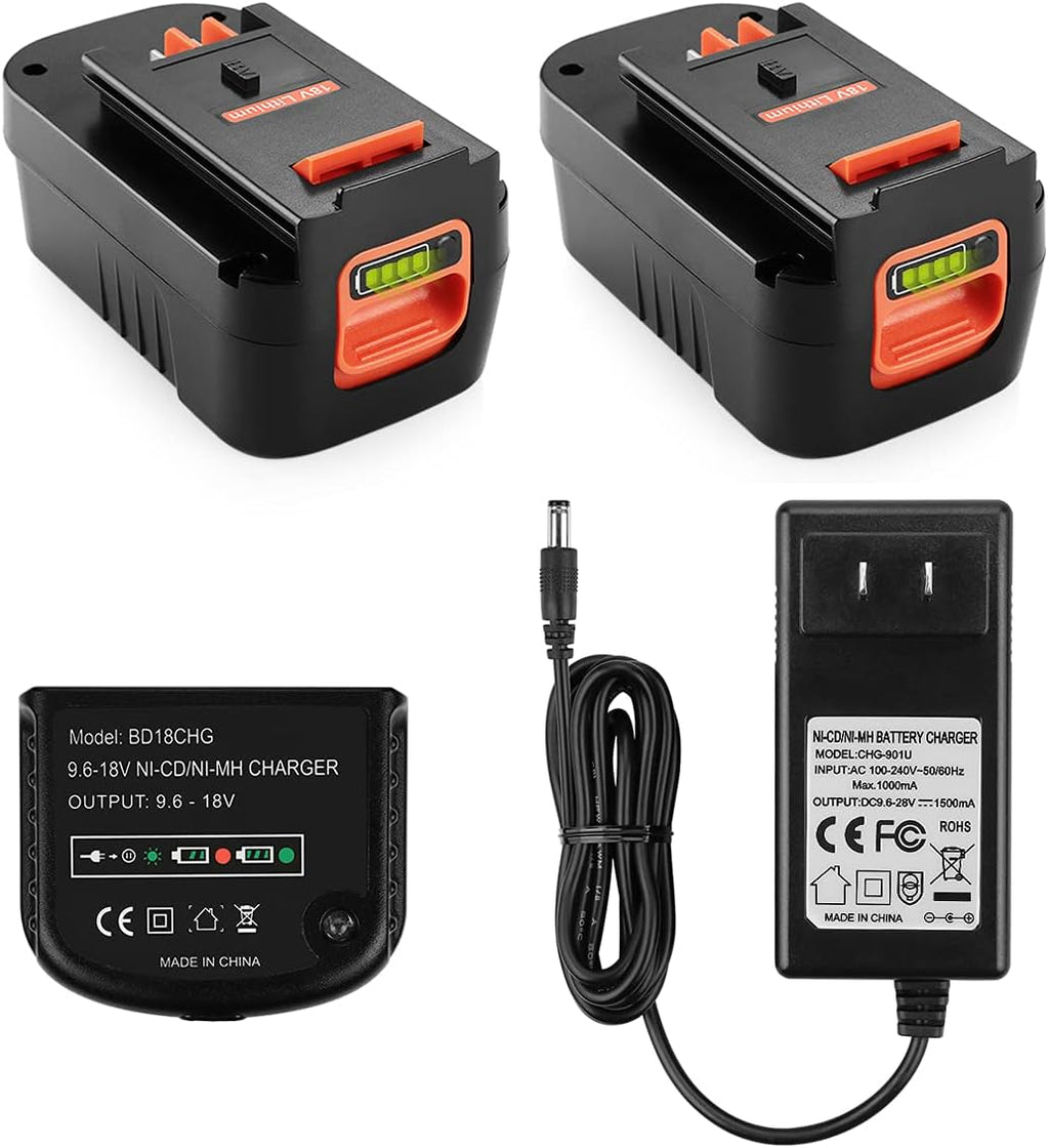 2Pack 3.0Ah Lithium Replacement Battery for Black and Decker 18 Volt Battery V13635