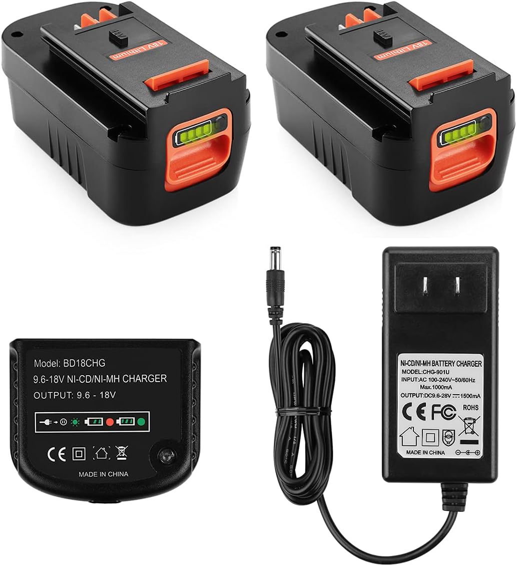 2Pack 3.0Ah Lithium Replacement Battery for Black and Decker 18 Volt Battery V13635