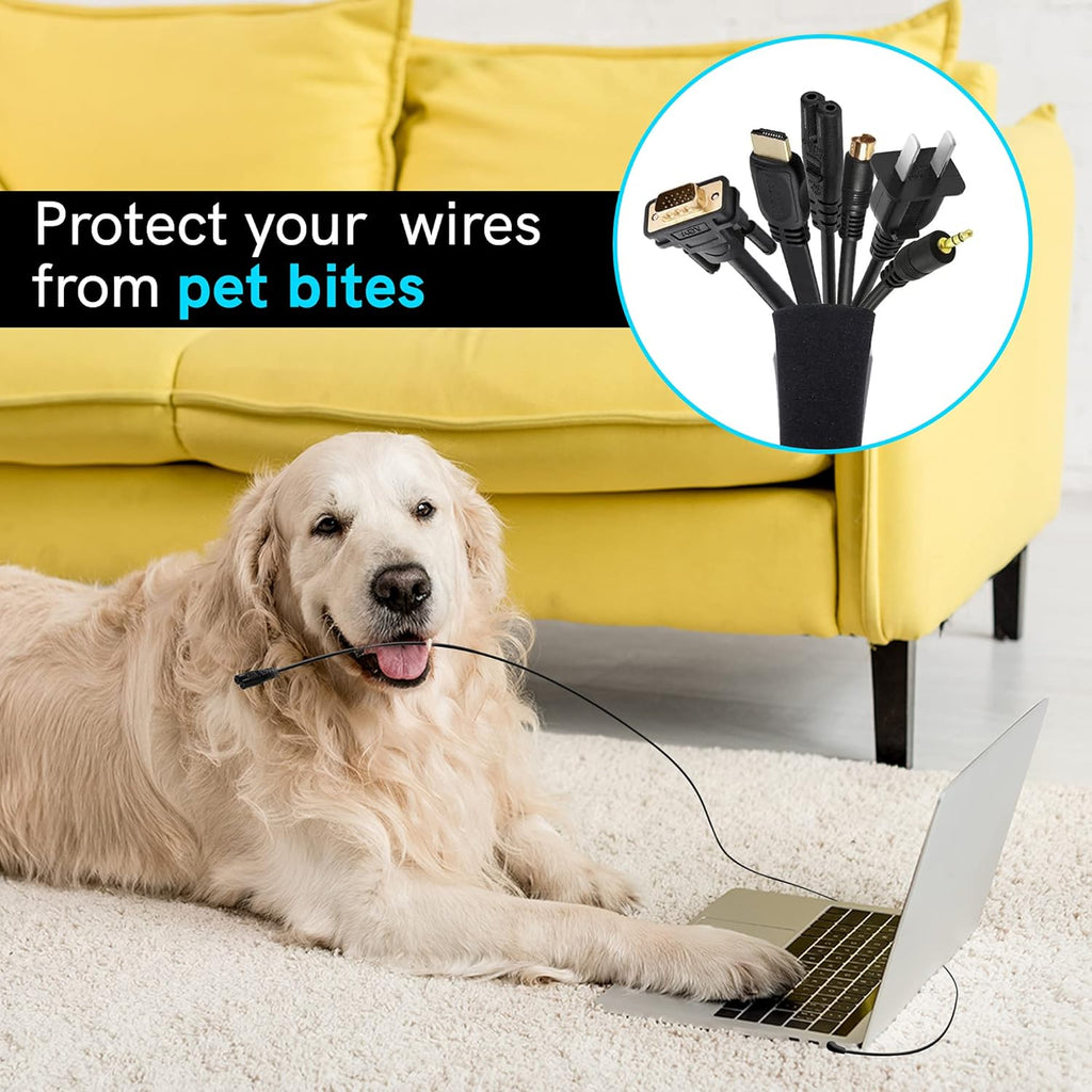 Cable Management Protection Sleeves with Reusable Cable Ties and Name Sticker S971374