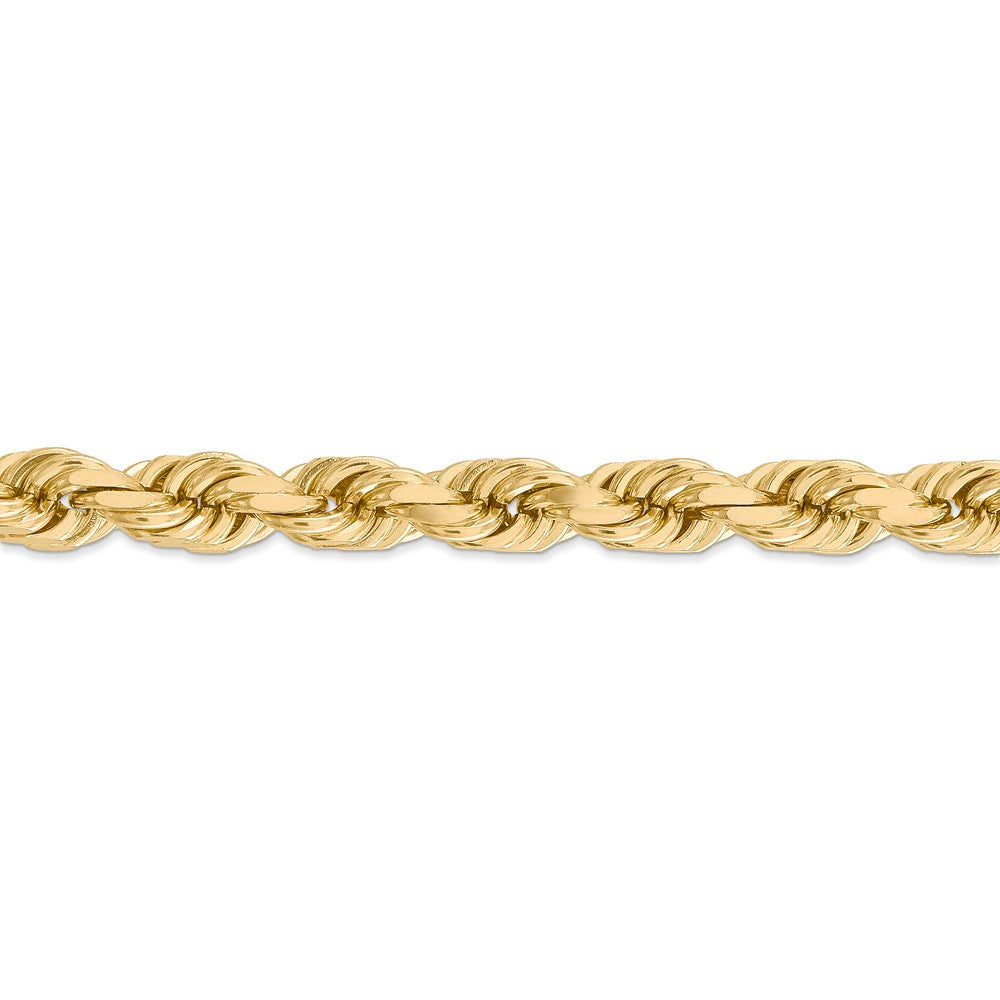 14kt Yellow Gold 8mm Diamond Cut Rope Chain with Lobster Clasp X336