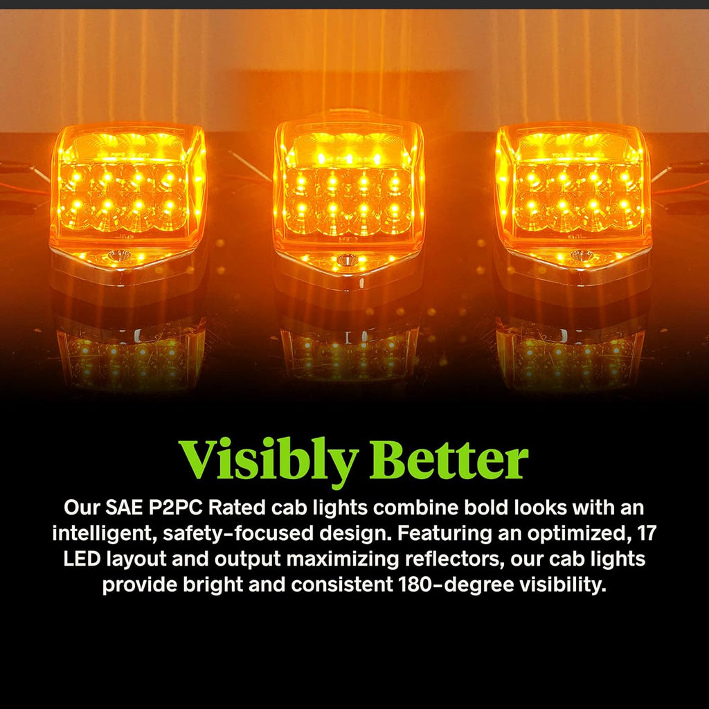 Amber LED Cab Marker Lights Kit for Semi Truck R69449